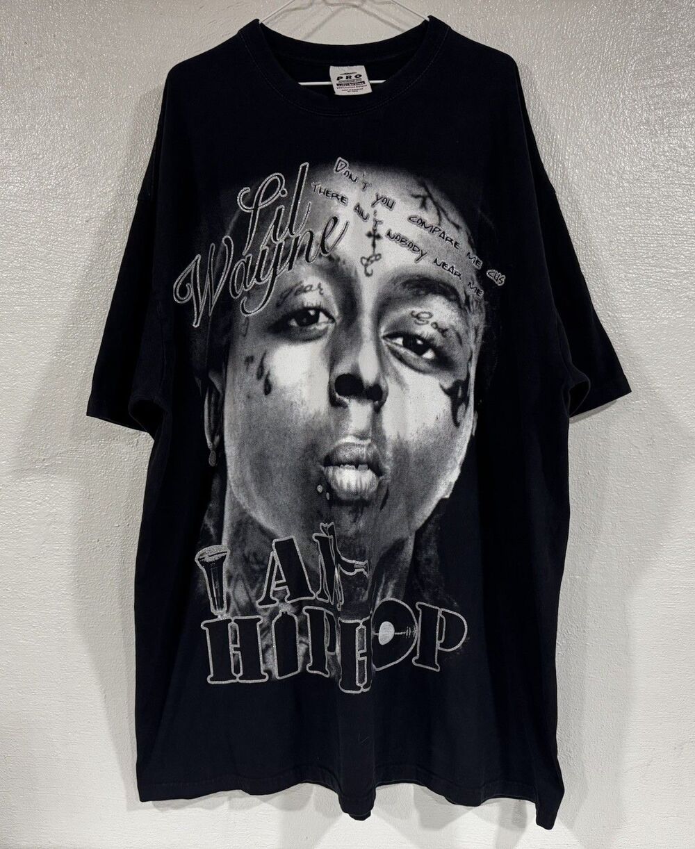 Vintage Lil Wayne Rap Tee T-Shirt I Am Hip Hop Black Men's 4XL Concert Tour